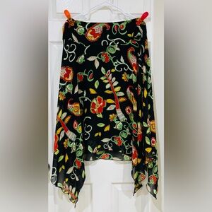 Metrostyle Black Blouse with Floral Accents